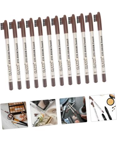 BELLIFFY 12pcs Brow Pencil Eyebrow Pen Cosmetic Supplies Powder Coffee Plastic Brow Pencil - Buy Online on GoSupps.com