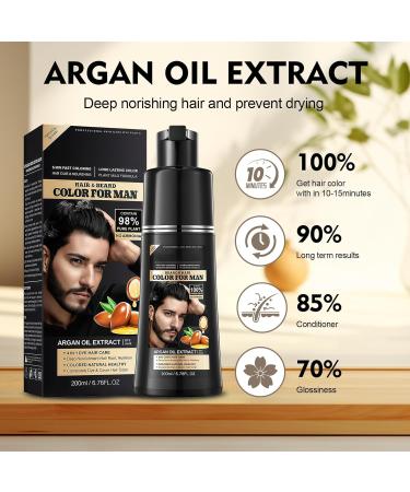 ChaneeHann Black hair color shampoo and beard color cream 3in1 coloring care shampoo with natural gray coverage for men and women longlasting color and care 200 ml - Buy Online on GoSupps.com