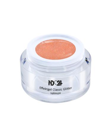 Uv Led Effect Gel Classic Glitter Salmon - Pink - Studio Quality - Made In Germany - 5ml