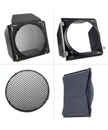 Godox Barn Door BD-04 with Honeycomb Grid for 7 Standard Reflector + Godox LED Video Light with Gel Filters - Photography Lighting Kit - Buy Online on GoSupps.com