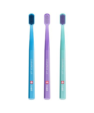 Curaprox 3 x Toothbrush CS 1560 Soft - Manual toothbrush for adults with 1560 Soft CUREN bristles - 3 pieces random color - Buy Online on GoSupps.com