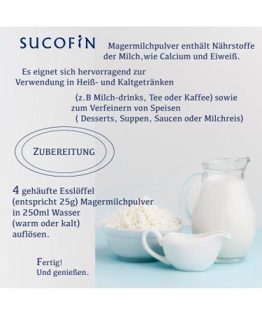 Sucrofin Lean Milk Powder 27 x 250g - Easily Soluble Cooking & Baking Essential for Home Caf & Restaurant - Buy Online on GoSupps.com