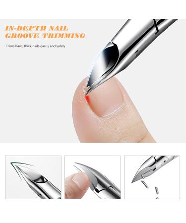 Fvion Precision Nail Tongs | Matt Handle Nail Scissors for Ingrown Toenails | Non-Slip Design for Thick Fingernails | Soft Handle Orange - Buy Online on GoSupps.com