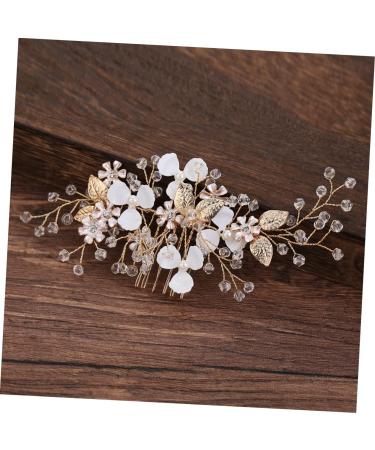 Ipetboom Gold Hair Comb Wedding Vintage Hair Comb Rhinestone Gold Hair Comb Pearl Hair Comb Gold Leaf Hair Comb Tiara Bridal Hair Comb Hair Side Combs Dress Bride Hair Accessories - Buy Online on GoSupps.com