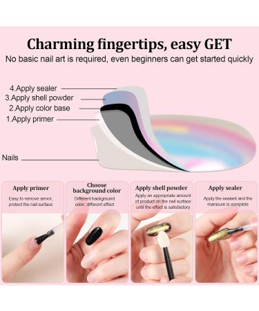 FRIUSATE 14 Boxes White Chrome Nail Powder - Glazed Donut Pearlescent Mirror Effect Glitter for DIY Nail Art - 7 Styles Available - Buy Online on GoSupps.com