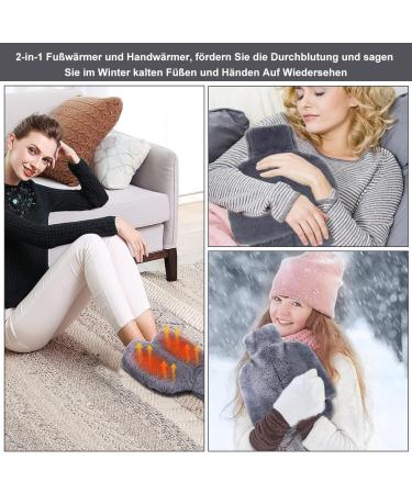 Yidoujin Electric-Free 2-in-1 Foot Warmer Hot Water Bottle & Heating Mat - 2L Soft Heating Pads for Winter - Perfect for Men & Women - Buy Online on GoSupps.com