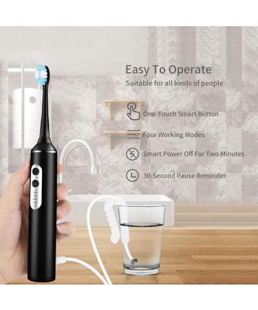 Cordless Electric Water Flosser Toothbrush - Portable Rechargeable Oral Hygiene Kit with Replacement Heads for Teeth Cleaning Flossing & Plaque Removal - Ideal for Travel & Braces Care - Buy Online on GoSupps.com