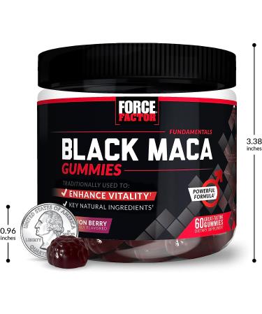 Force Factor Black Maca Gummies 3-Pack - Male Vitality, Energy & Strength Boost with BioPerine - Delicious Passion Berry Flavor - 180 Gummies - Buy Online on GoSupps.com