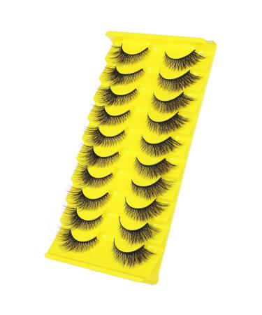 10 Pairs Cat Eye Fluffy Mink Eyelashes | 3D Curl Wispy Volume Lashes - Soft Band False Lashes for Women & Girls - Buy Online on GoSupps.com