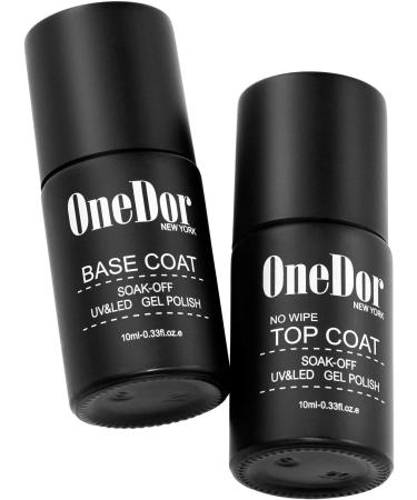 OneDor Gel Top Coat & Base Coat Set | UV/LED Soak Off Polish Kit - No Wipe Formula - Buy Online on GoSupps.com
