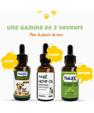 Thilife | Hemp Seed Oil for Dogs and Cats | Beef Flavor | Natural and Rich in Omega 3 6 9 | Vitamins A/B/D/E | for Joint Problems Immune System and Stress Management - Buy Online on GoSupps.com