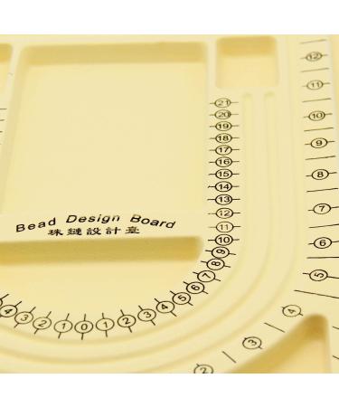 H&W Yellow Bead Board with Flock Tray - 9.5x12.9 inch DIY Craft Tool for Necklace Beading Jewelry Design - Buy Online on GoSupps.com