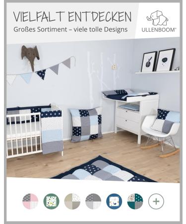ULLENBOOM Diaper Cover 75x85 cm - Blue & Gray Removable Cotton Cover for Changing Pad | Made in EU - Buy Online on GoSupps.com