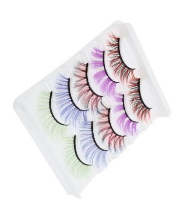 20 Pairs Colored False Eyelashes Fake Eyelashes Manga Lashes Women Makeup False Eyelashes False Lashes Makeup Supplies Stage Makeup Supply Cosmetics Imitation Miss Girl Extend