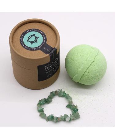 Beautifully Fragranced Bath Bomb with a Gemstone Bracelet/Anklet Inside and Presented in Gift Box (Lemon & Lime with Green Aventurine Gems) - Buy Online on GoSupps.com