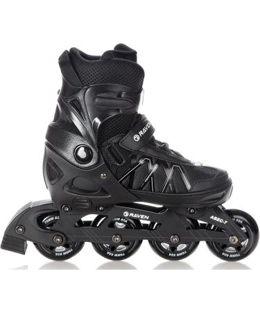 Raven Adjustable Inline Skates - Expert Black | ABEC7 Bearings Shock Absorbing Triple Foam | Sizes 40-43 (25.5cm-28cm) | International Shipping - Buy Online on GoSupps.com