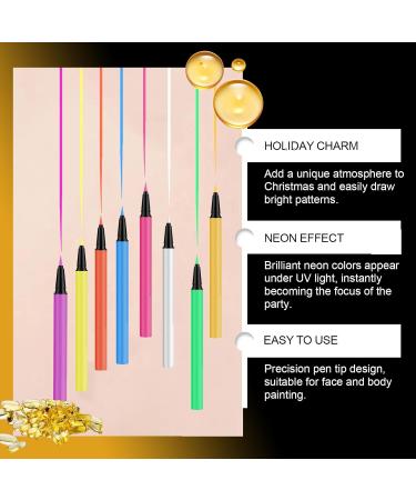 Ensemble d ' eye-liners liquides UV 8 couleurs crayon d ' eye-liners r sistant l ' eau pour adultes et amateurs de f te facile appliquer doublure liquide r active UV - Buy Online on GoSupps.com