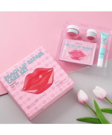 Peach Kit de traitement des l vres pour l vres s ches et craquel es coffret cadeau pour le soin des l vres gommage et masque Exfolie et hydrate les l vres pendant la nuit avec gommage l vres  - Buy Online on GoSupps.com