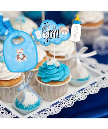 Whaline 72Pcs Baby Shower Cupcake Topper 12 Designs Watercolor Bear Cupcake Picks We Can Bearly Wait Food Picks for Cake Decoration Baby Bear - Buy Online on GoSupps.com