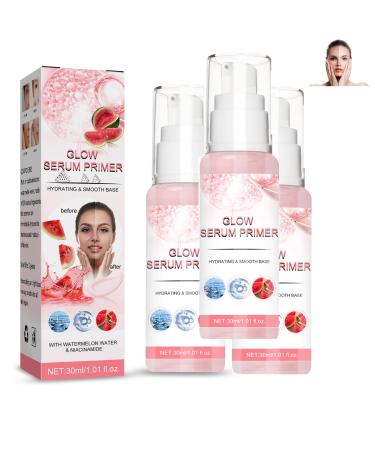 Essence Glow Serum Essence Watermelon Glow Serum Essence Good Stuff Glow Serum Primer Brightens Skin Suitable for Moisturizing All Skin Types (Color : 3pcs)
