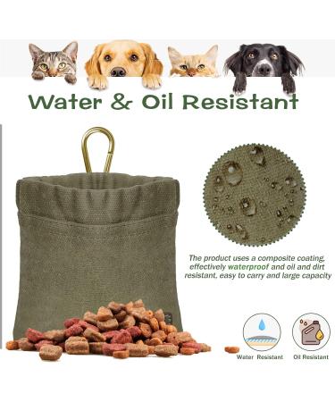 Hands-Free Dog Treat Bag with Automatic Closure - Small Food Bags for Dog Training | Puppy Treat Bag with Carabiner - Green - Buy Online on GoSupps.com