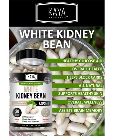 Kaya Naturals White Kidney Bean Carb Blocking Supplement - 100% Pure Fat Absorber - Supports Weight Management & Metabolism - Clinically Tested - 60 Capsules - Buy Online on GoSupps.com