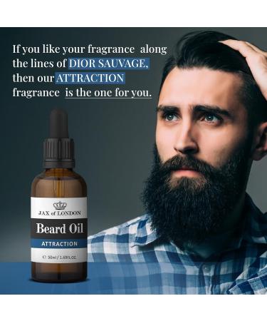 Jax of London Attraction Beard Oil for Men 50ml Beard care oil beard growth oil for Men Consists of Vitamin E Avocado oil Almond oil Jojoba oil Luxury scented beard oil Men s Cologne fragrance Attraction 50.00 ml (Pack of 2) - Buy Online on GoSupps.com