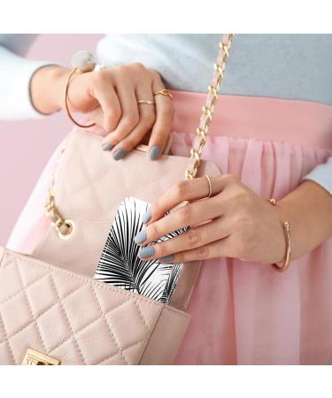 Travel Lipstick Organizer Case - Portable Makeup Bag with Mirror | Black Palm Leaf Design - Buy Online on GoSupps.com