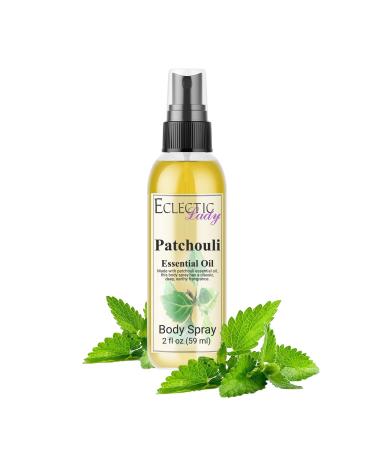 Body Spray for Women 2 Oz (Double Strength) Patchouli Essential Oil Body Mist with Long-Lasting Fragrance Earthy & Clean Scent Reminiscent of the 1960s & 70s Light Subtle Perfume with Wood Notes Double Strength 2 Fluid Ounces