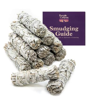 Purple Canyon Sage Smudge Kit - (12 Pack) - White Sage Smudge Sticks Incense Kit for Meditation Home Cleansing Aromatherapy and Smudge Rituals