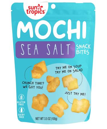 Sun Tropics Mochi Snack Bites Sea Salt 3.5 oz (6 Pack) Gluten Free No MSG Added Dairy Free Crunchy Snack Sea Salt 3.5 Ounce (Pack of 6)