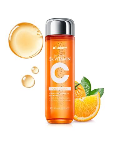 5X Vitamin C Toner - Vitamin C Face Toner with Niacinamide & Hyaluronic Acid Deep Hydration & Improves Skin Tone - Korean Skin Care for All Skins 130ml 4 Fl Oz (Pack of 1)