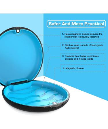 Retainer Case Orthodontic Dental Case: BVN Slim Braces Case Mouth Guard Case Denture Box Teeth Aligner Case Night Guard Case Container Storage Holder Black Blue - Buy Online on GoSupps.com