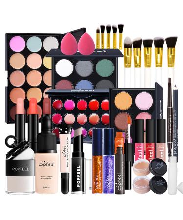 Joyeee All-in-One Makeup Gift Set Travel Makeup Kit Complete Starter Makeup Bundle Lipgloss Lipstick Concealer Blushes Powder Eyeshadow Palette Cosmetic Palette for Teen Girls & Adults #14