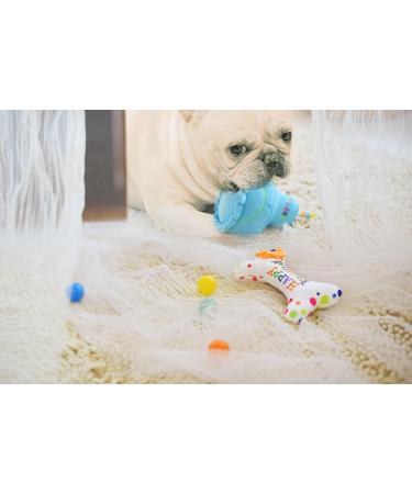 Pet Dog Birthday Cake & Birthday Bone Squeaky Soft Plush Toy - Celebrate Your Dog's Happy Birthday - Buy Online on GoSupps.com