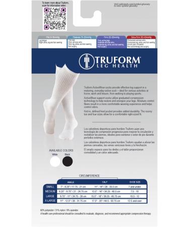 Truform Compression Socks for Men - 15-20 mmHg Knee High Dress Socks - Black Large (1 Pair) - Comfortable & Supportive - Buy Online on GoSupps.com