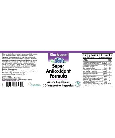 BlueBonnet Super Antioxidant Formula 30 Vegetarian Capsules - Buy Online on GoSupps.com