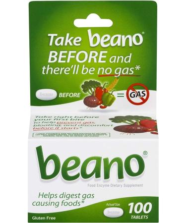 Beano Food Enzyme - 100 Tablets (Value Pack of 3) | Best International Shipping - Buy Online on GoSupps.com