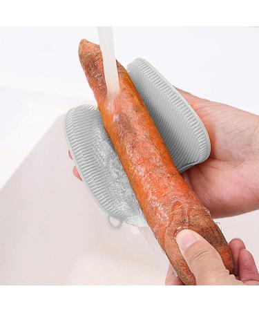 Besreey Silicone Sponges for Dishes Multipurpose Dishwashing Sponge with Silicone Brush | Quick-Drying Multi-Use Kitchen Sponge Kitchen Scrubber Pot Scrubber for Plates Dishes Pans White - Buy Online on GoSupps.com