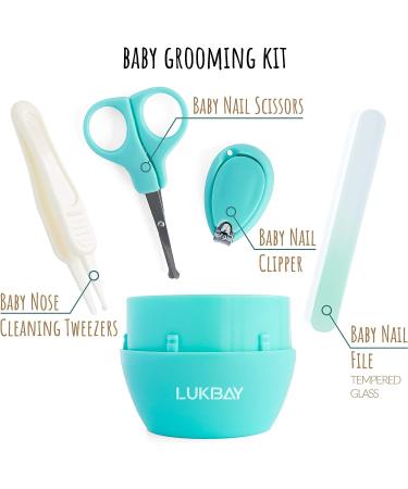 Baby Hair Brush Set with Soft Goat Bristles - Newborn Grooming Kit with Nail Clippers, Scissors, and Nose Cleaning Tweezers - Perfect Baby Shower Gift for Boys and Girls - Buy Online on GoSupps.com