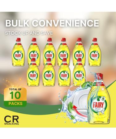 FAIRY LEMON WASHING UP LIQUID (10 x 320ml) - Fairy Dishwash Liquid Washing Up Liquid | Washing Liquid Fairy | Fairy Lemon Washing Up Liquid Yellow | Fairy Liquid Cleaner - Buy Online on GoSupps.com