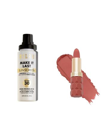 Milani Color Fetish Matte Lipstick (Secret) & Milani Make It Last Sunscreen Setting Spray with SPF30 - Makeup Primer and Setting Spray with Sunscreen Long Lasting Makeup Finishing Spray