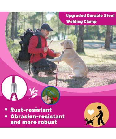 HaiYUAN Dog Tie Out Cable 10/15/20/25/30 FT Dog Runner for Yard Steel Wire Dog Cable with Durable Superior Clips Pink Dog Chains Heavy Duty for Outside Hold Large Dogs Up to 165 lbs 10FT Pink - Buy Online on GoSupps.com