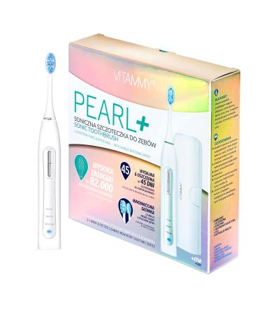 VITAMMY Pearl + White Sonic Toothbrush - Cleans Whitens & Massages for a Brilliant Smile | International Shipping Available - Buy Online on GoSupps.com