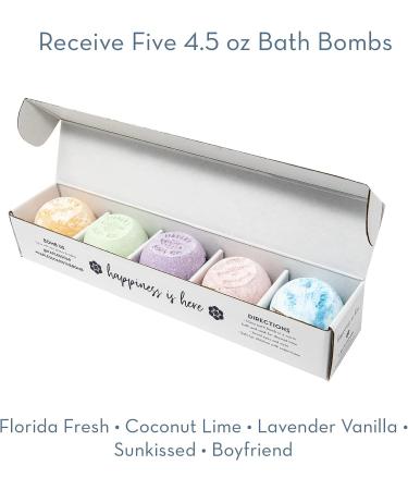 Naples Soap Co. Epsom Salt Cocoa & Shea Butter Aromatherapy Bath Bomb Variety Box - Set of 5 Tropical & Floral Scents - Buy Online on GoSupps.com