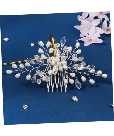 Didiseaon Bridal Pearl Comb Rhinestone Hair Comb Rhinestone Hair Clip Hair Accessories for Bride Bridal Hair Clip Bridal Headpiece Barrettes for Girls Women's Manual Abs Hair up - Buy Online on GoSupps.com