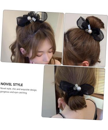 1pc Hair Ring Elastic Bands for Hair Crystal Hair Accessories Hair Ribbons Girls Tiara Bow Knot Elastic Hair Ties Girls Hair Rope Organza Bow Tie Talcum Powder Miss - Buy Online on GoSupps.com