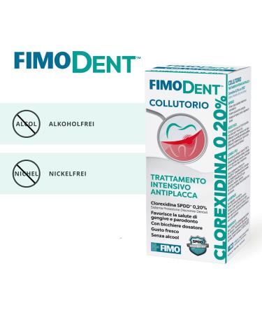 Fimodent Mundsinung - Chlorhexidine 0.20% with SPDD | Anti-Plaque Antibacterial Mouthwash | 200ml Mint Flavor | International Shipping - Buy Online on GoSupps.com
