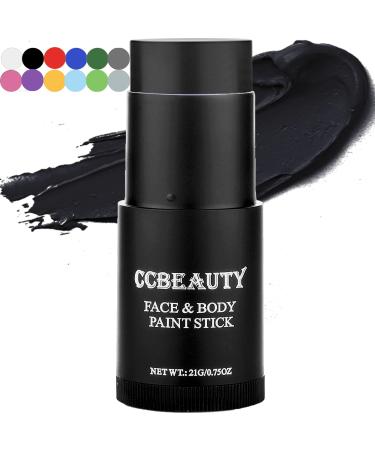 CCBeauty Eye Black Baseball, Black Face Body Paint Sticks, Grease Eyeblack Foodball Softball Stick, Non-Toxic Hypoallergenic for Sports Halloween SFX Special Effects Cosplay Costume Parties Makeup 03# Black