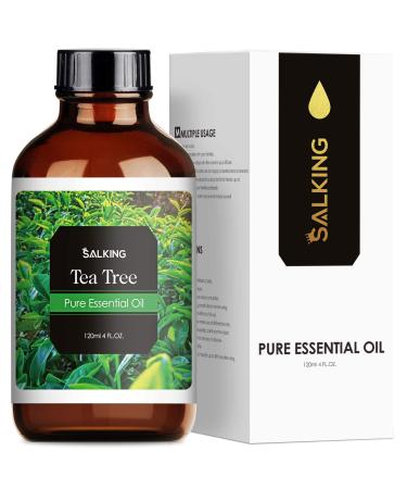 SALKING Tea Tree Essential Oils 120ml 100% Pure Natural Essential Oil Therapeutic Grade Aromatherapy Oil for Skin Care Fragrance Oils for Diffuser Humidifier Anti-Bug Bites Gifts for Women Fresh